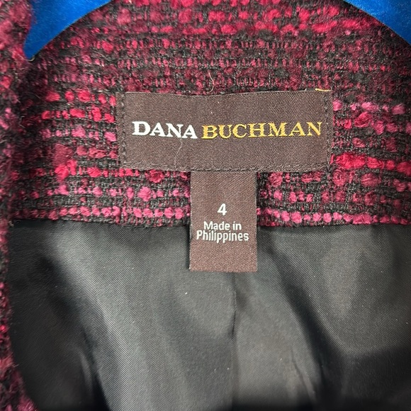 Dana Buchman Burgandy Red/Black Zip Up Long Sleeve Blazer - Picture 4 of 7